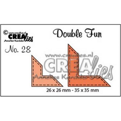 Crealies Stanzschablone Double Fun Nr.  28 Ecken mit Stitch